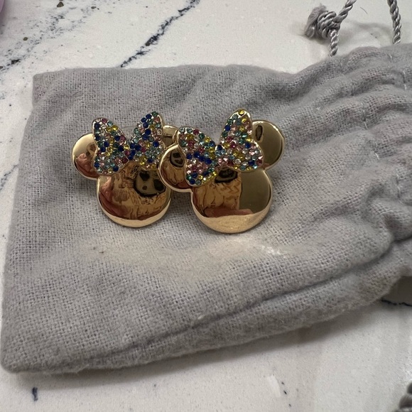 Disney x BaubleBar Gold Mickey Necklace and matching earrings - Picture 2 of 7